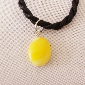 Yellow Czech Glass Bead Necklace